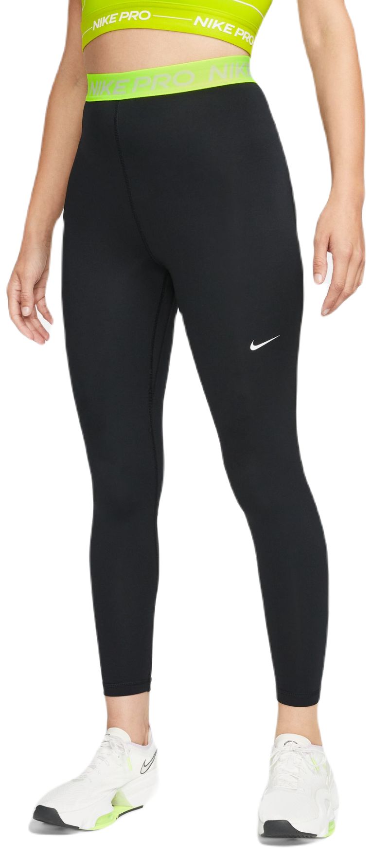 Nike Pro 365 Tight 7/8 Hi Rise - black/volt/white