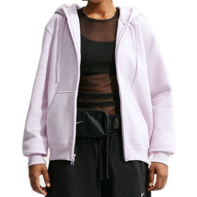 Damska bluza Nike Studio Fleece Medium Weight Full Zip - bleached lilac/white