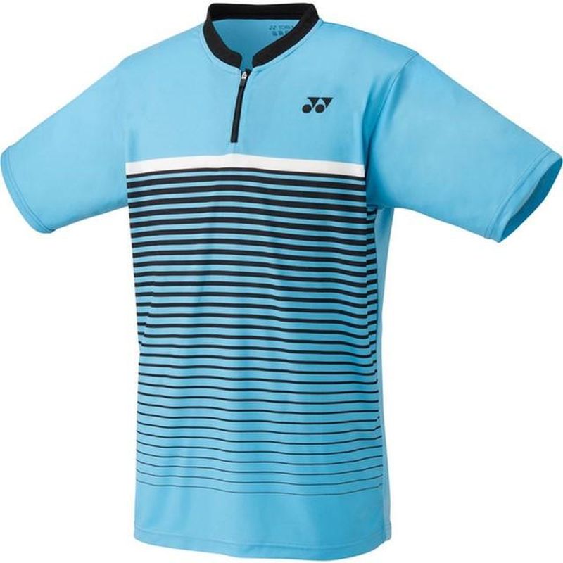 Yonex Crew Neck Polo Shirt Half Zip M - sky blue