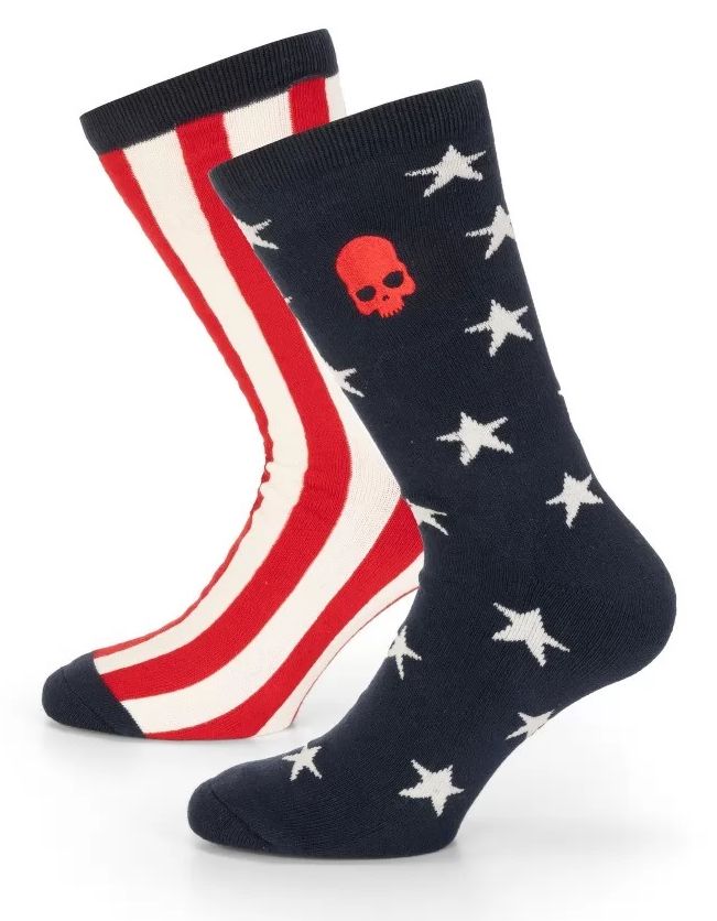 usasocks1 Hydrogen Tennis Socks 2P - blue navy/red/white