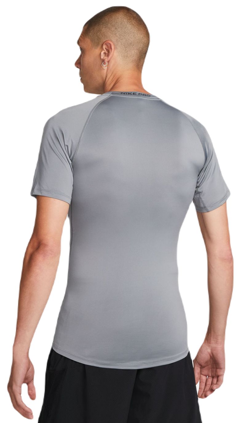 AURORA_FB7932-084_PHSFM001-2000 Nike Pro Dri-FIT Tight Short-Sleeve Fitness Top - smoke grey/black
