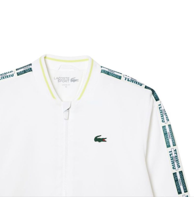 BF1026_001_24 Lacoste Recycled Fiber Stretch Tennis Jacket - white