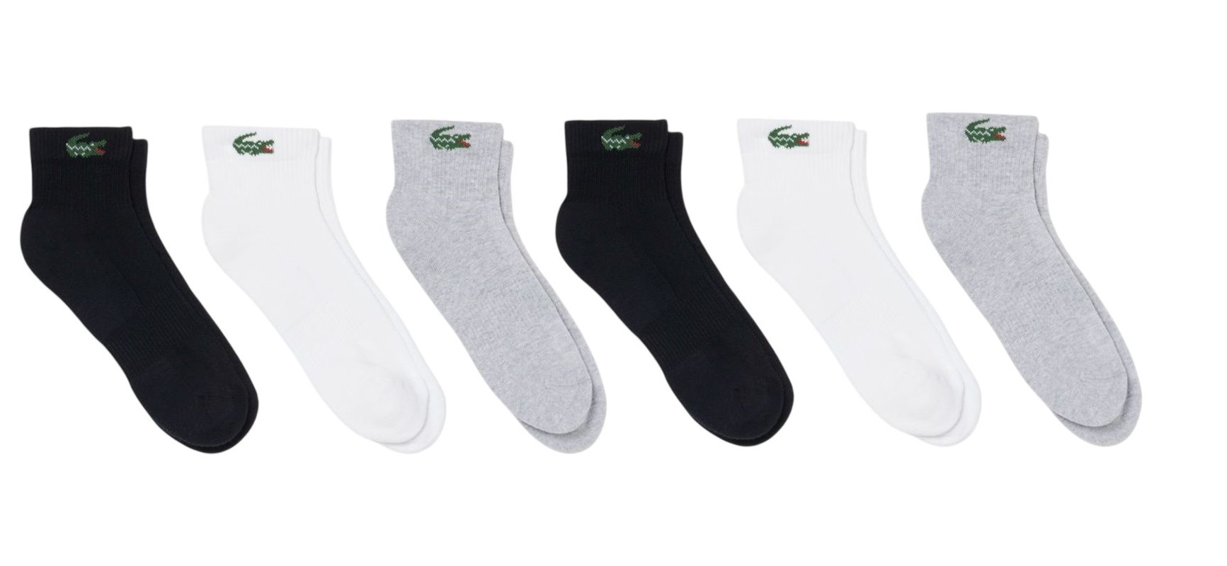 Lacoste Socks 6P - white/grey/black