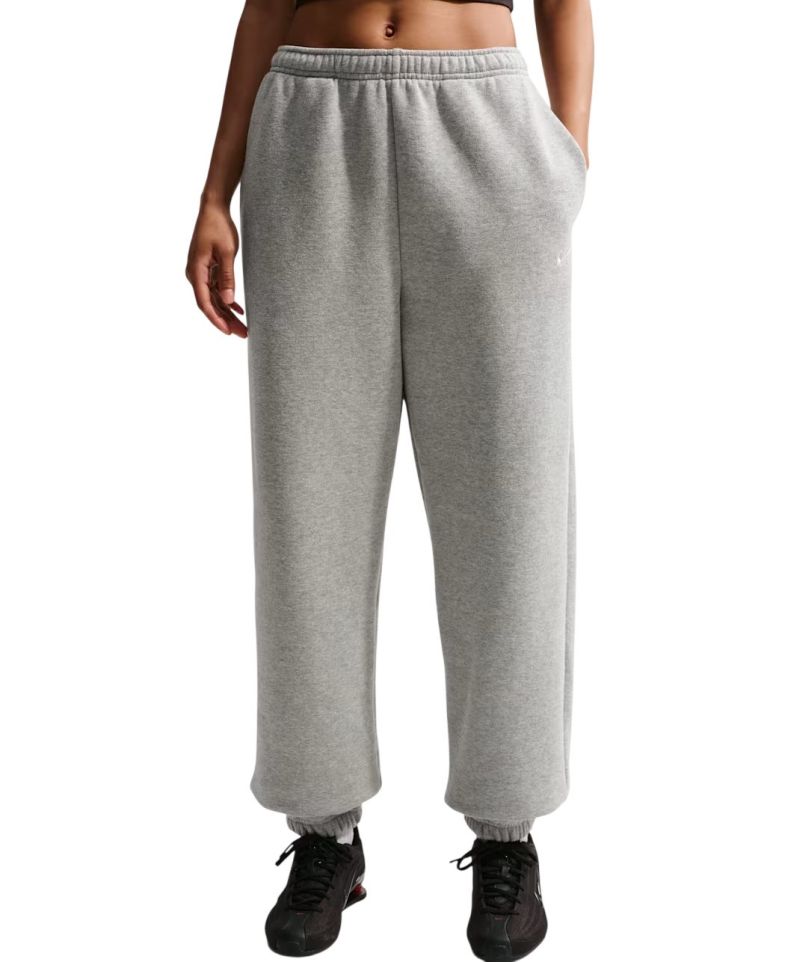 Damskie spodnie Nike Studio Fleece Medium Weight - dark grey heather/sail