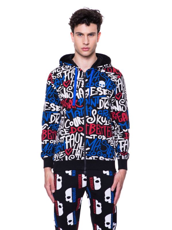 Hydrogen Graffiti FZ Hoodie Man - black
