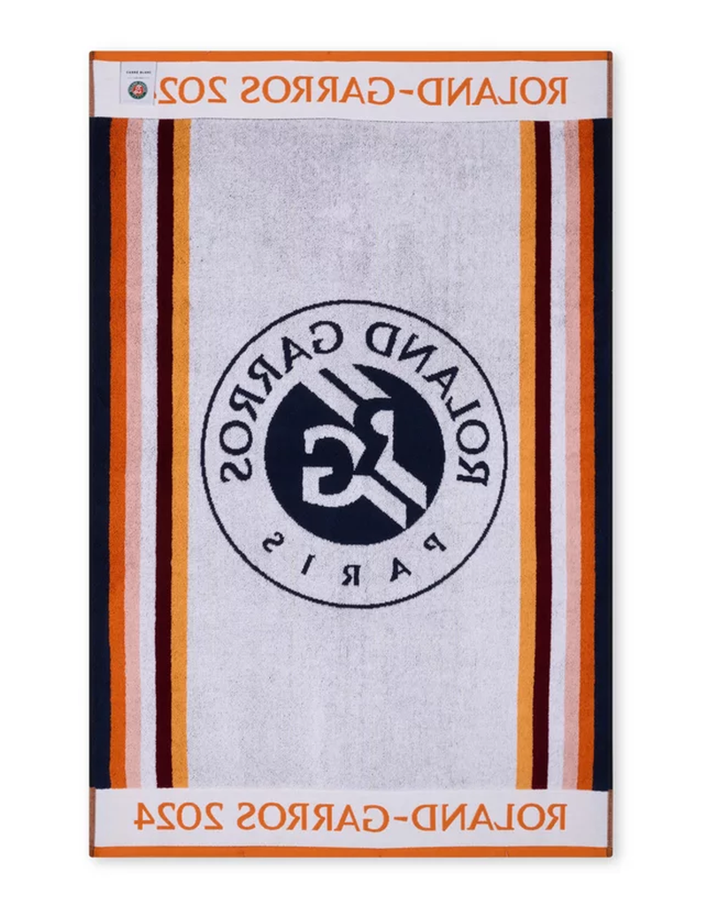 Serviette De Bain Roland-Garros – Grande Serviette Éponge Chic Avec Motif Raquette – 100% Coton Élégant