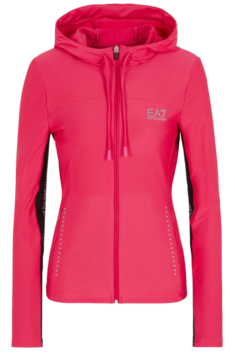 Pink Ea7 Hoody Women's Jumper EA7 Woman Jersey Sweatshirt Pink Peacock