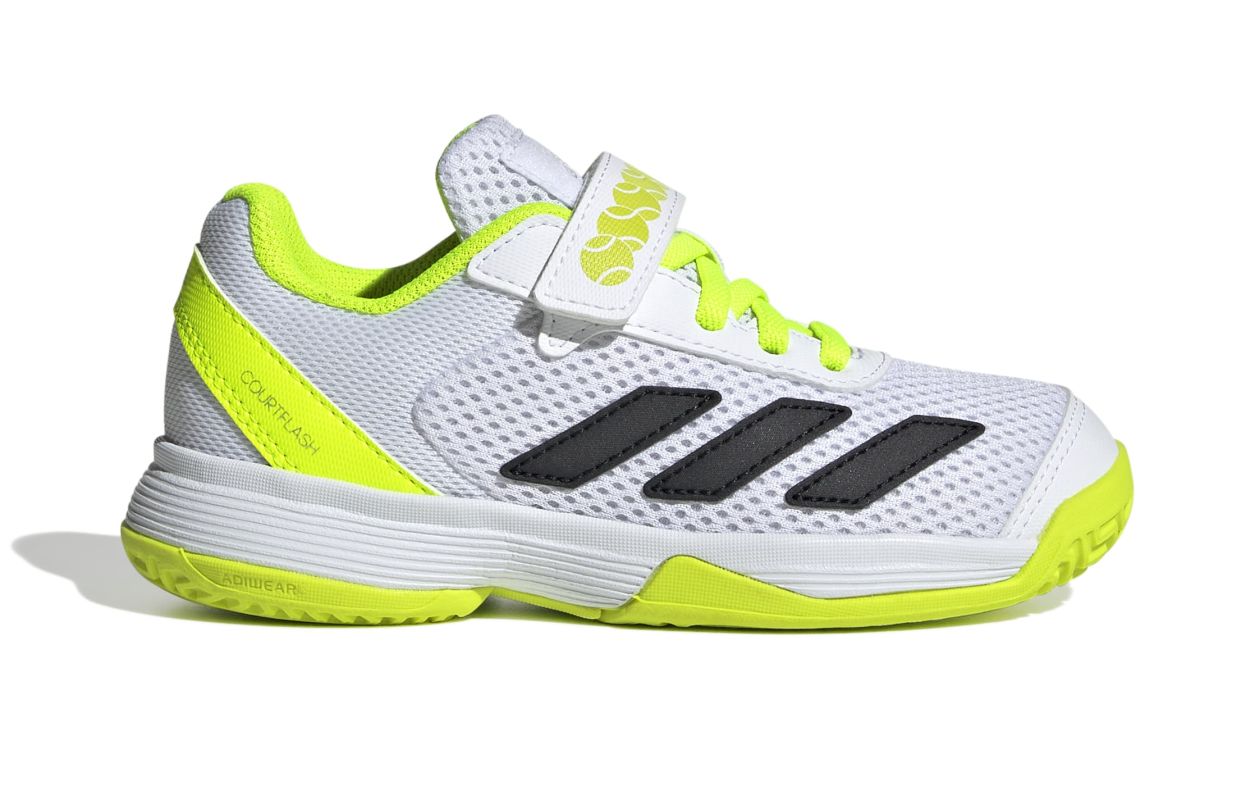 Adidas Courtflash K - cloud white/core black/lucid lemon