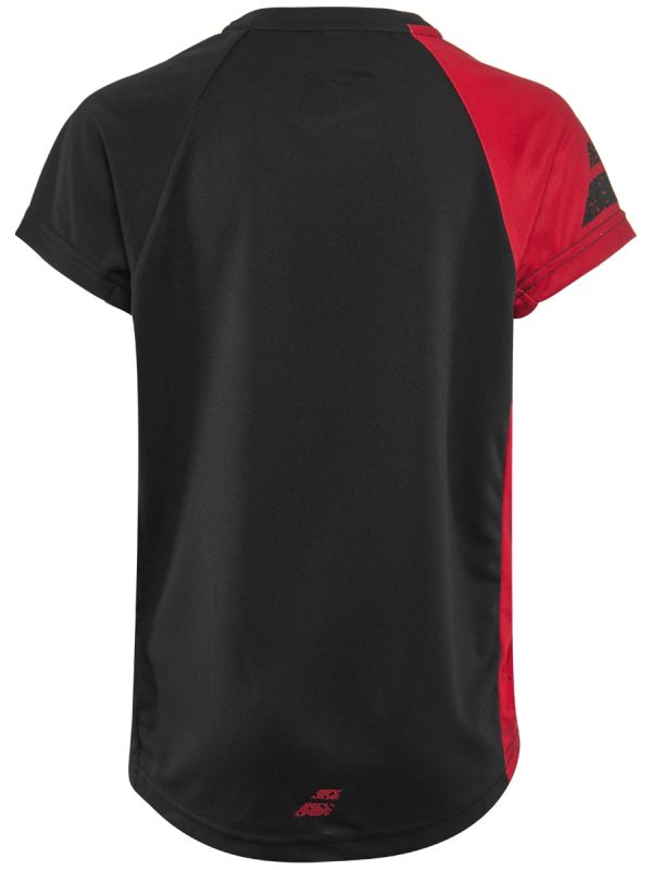 Babolat Performance Crew Neck Tee Boy - black/salsa