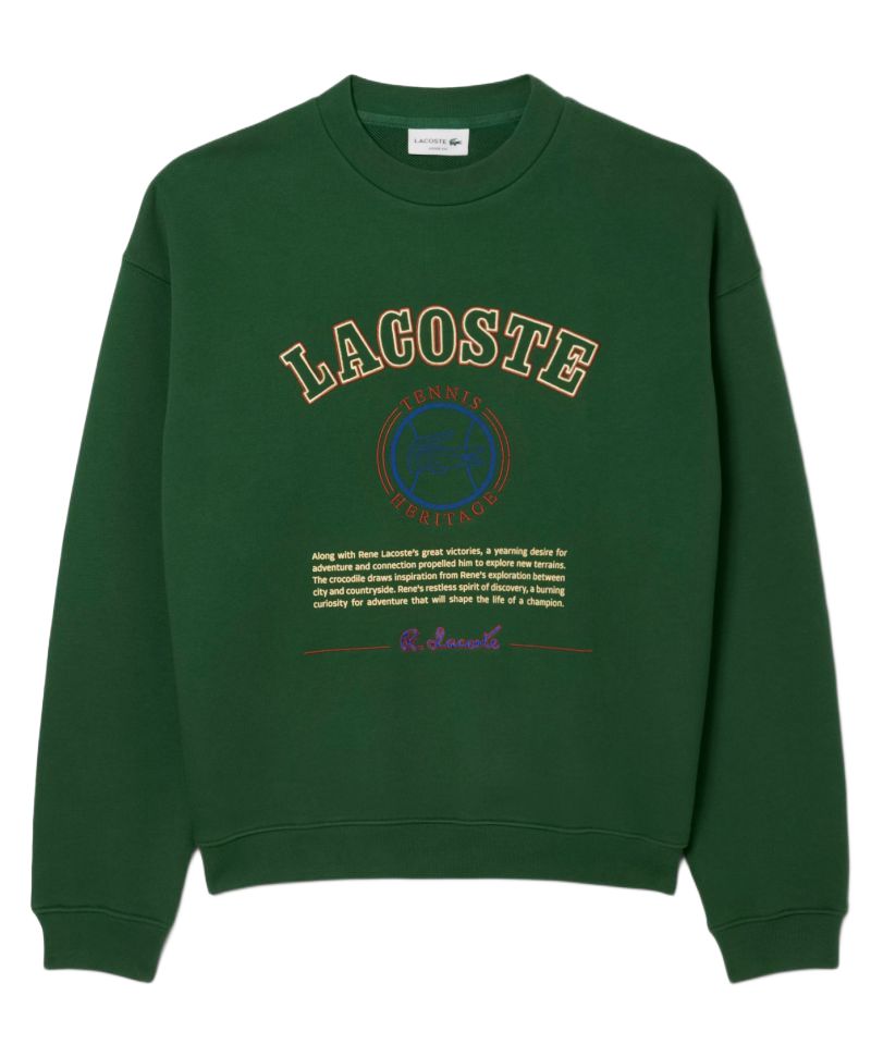 Lacoste Heritage Embroidery Fleece - pine green
