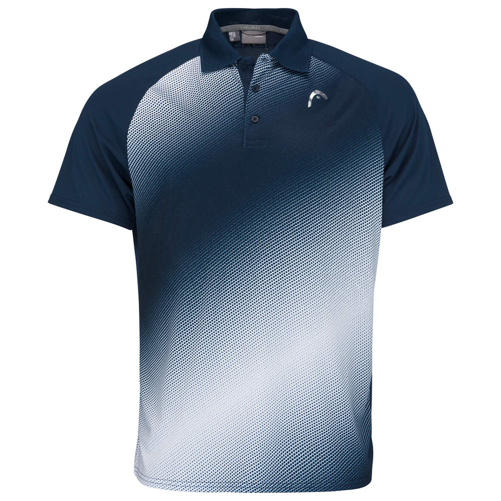 Head Performance Polo Shirt M - dark blue/print perf m