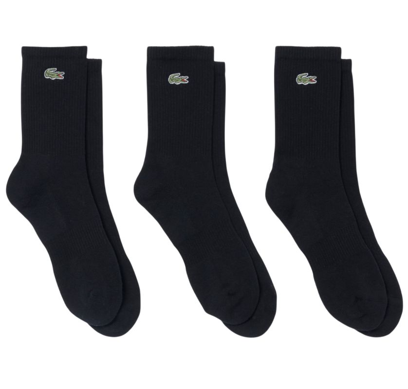 Skarpety Lacoste Long Ribbed 3P - black