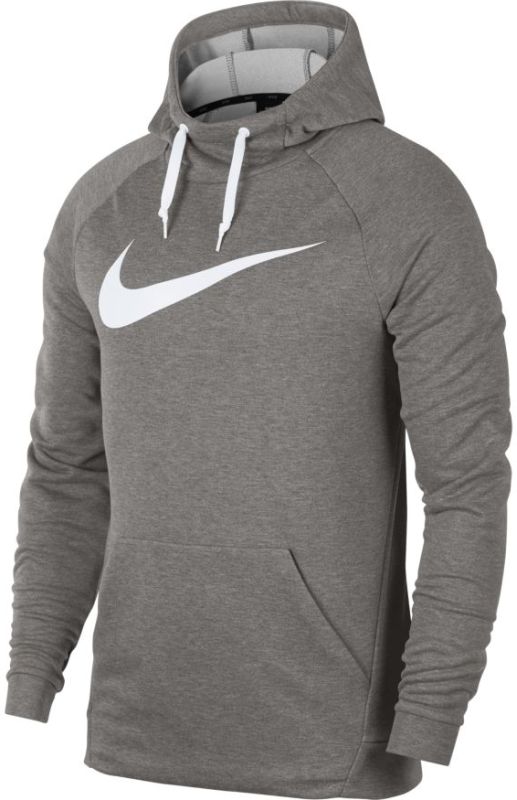 Nike Dry Swoosh Hoodie - dark grey heather/white Nike Dry Swoosh Hoodie - dark grey heather/white