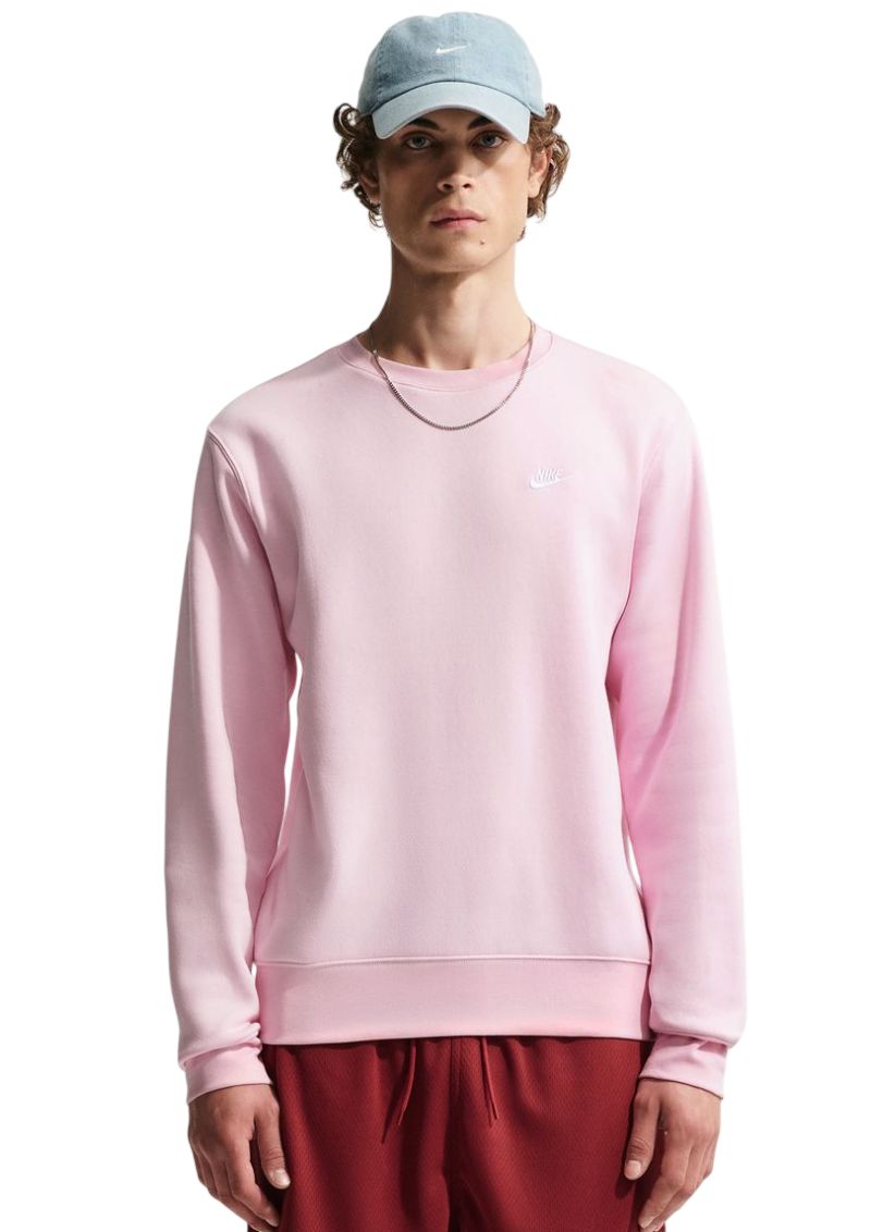 Nike Club Fleece Crew - pink foam/white