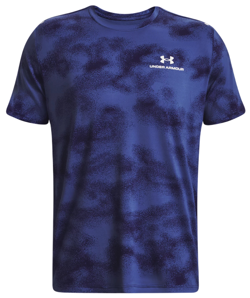 Under Armour Men's UA RUSH Energy Print Short Sleeve - sonar blue/white Under Armour Men's UA RUSH Energy Print Short Sleeve - sonar blue/white