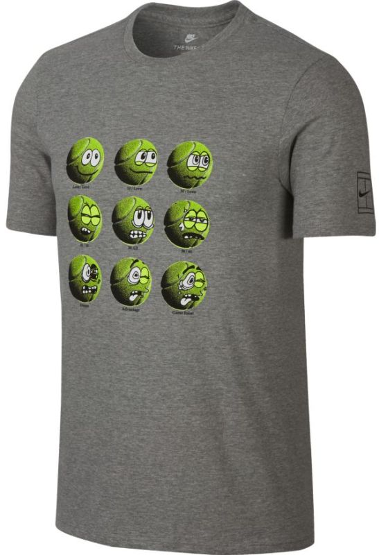 Nike Court Tee QS Tennis Balls - dark heather grey/volt