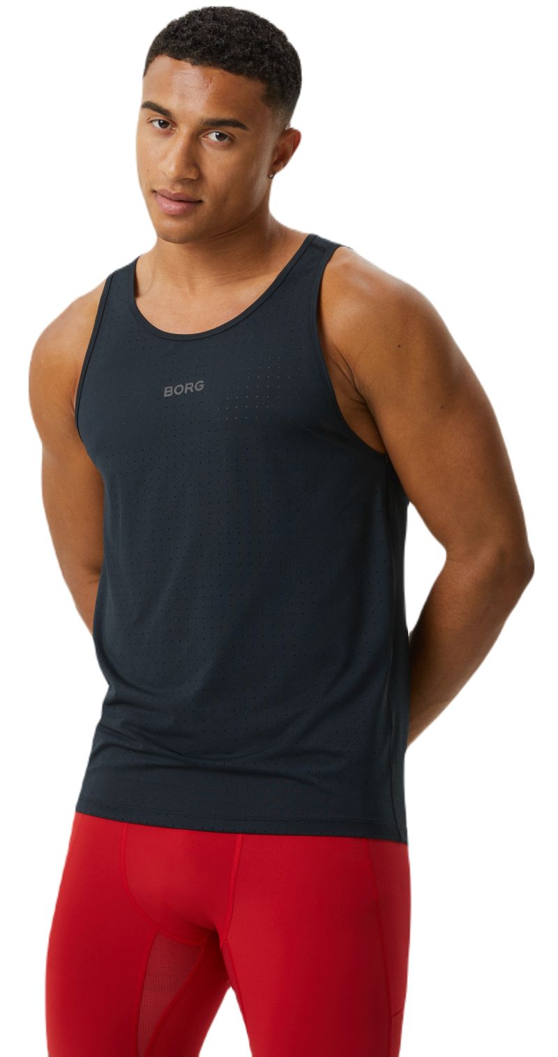 Björn Borg Running Perforated Tank - black beauty