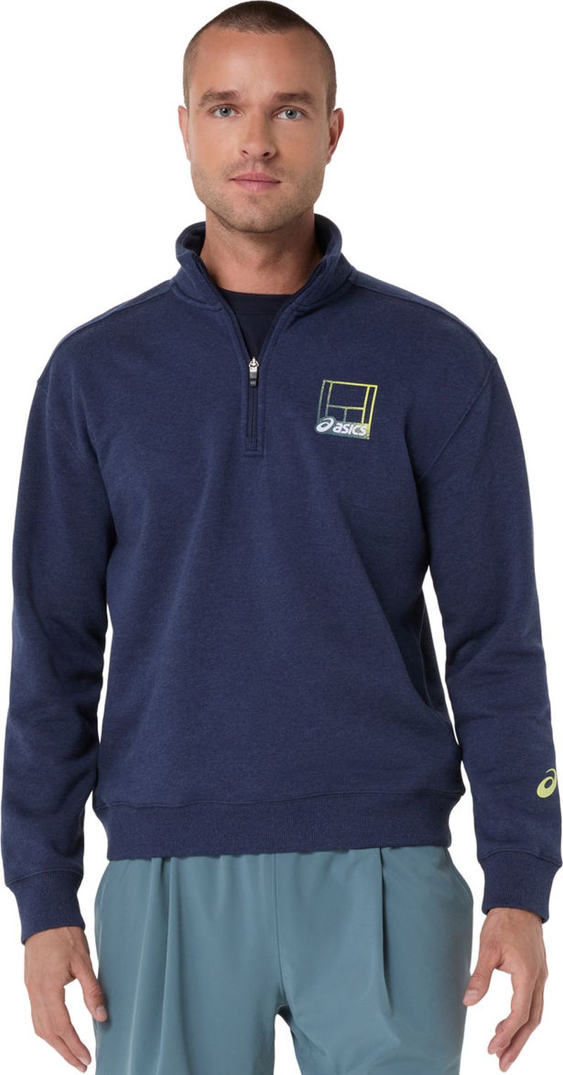Asics Court Core Graphic Half Zip - midnight heather
