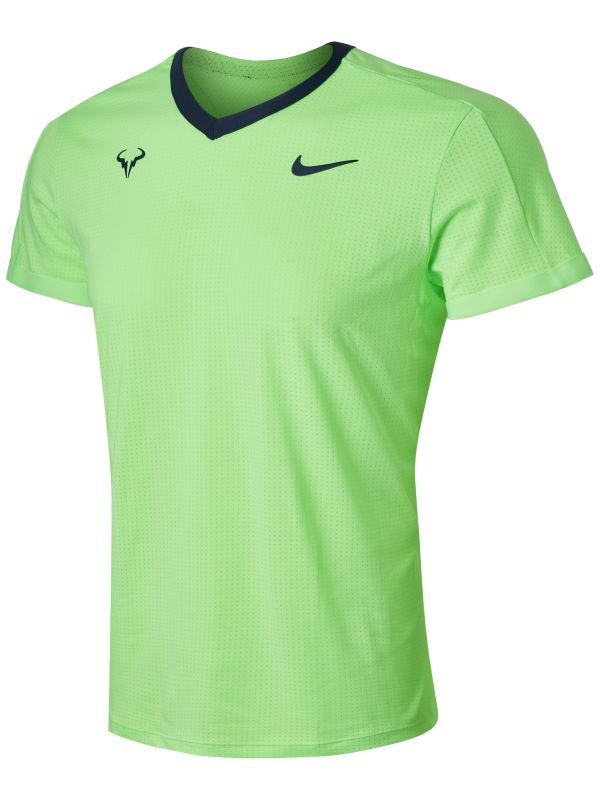 Nike Court Dri-Fit Advantage SS Top Rafa M - lime glow/obsidian/lime glow/obsidian