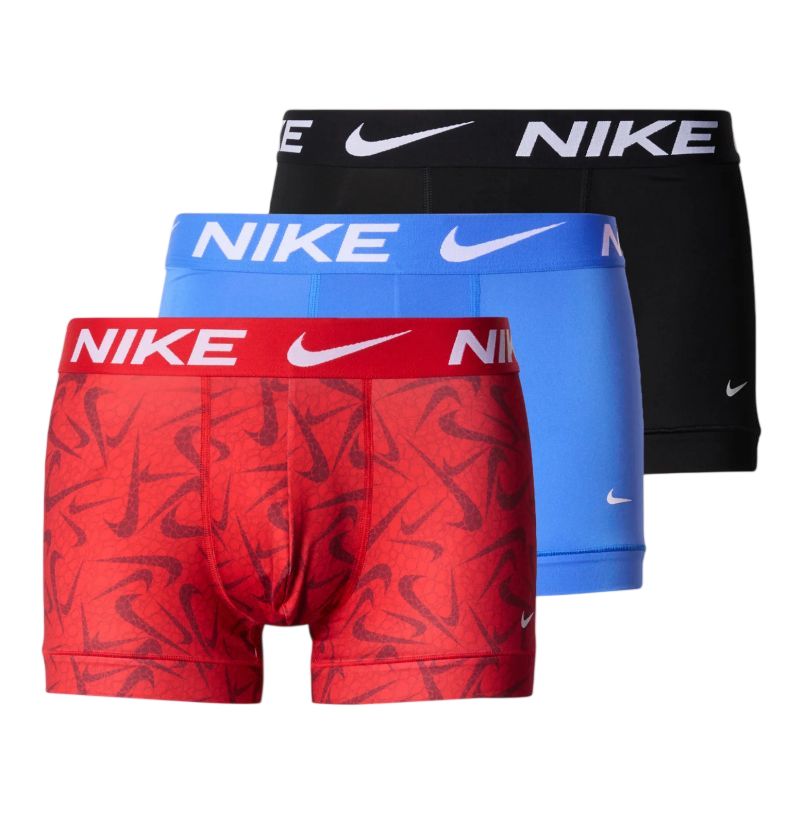 Nike Dri-Fit Essential Micro Trunks 3P - red/blue/black