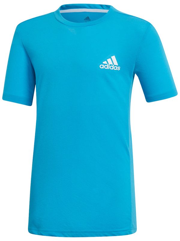 Adidas B Escouade Tee - shock cyan/white
