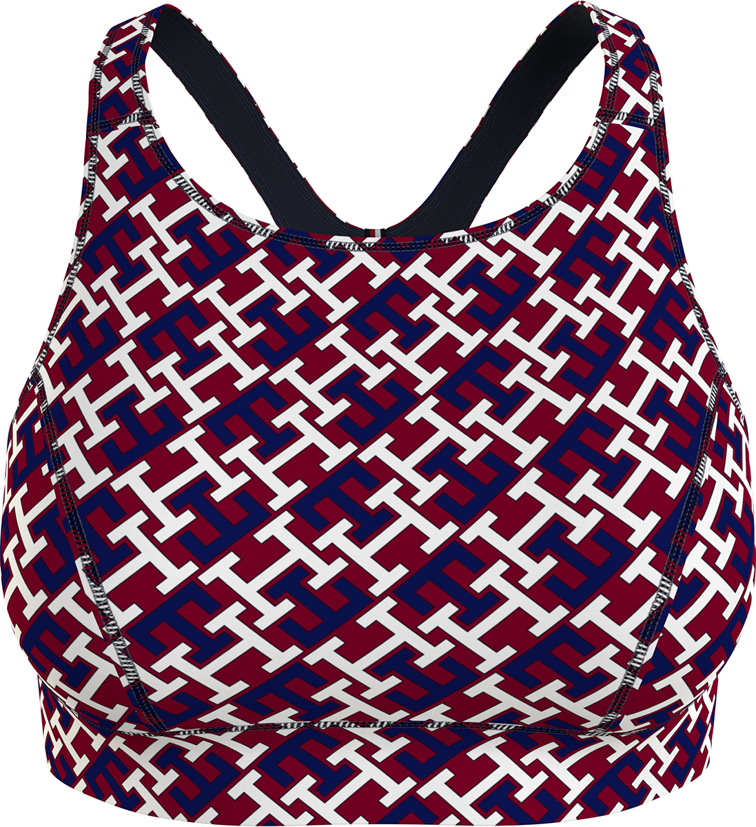 Tommy Hilfiger Mid Intensity AOP Racer Bra - monogram