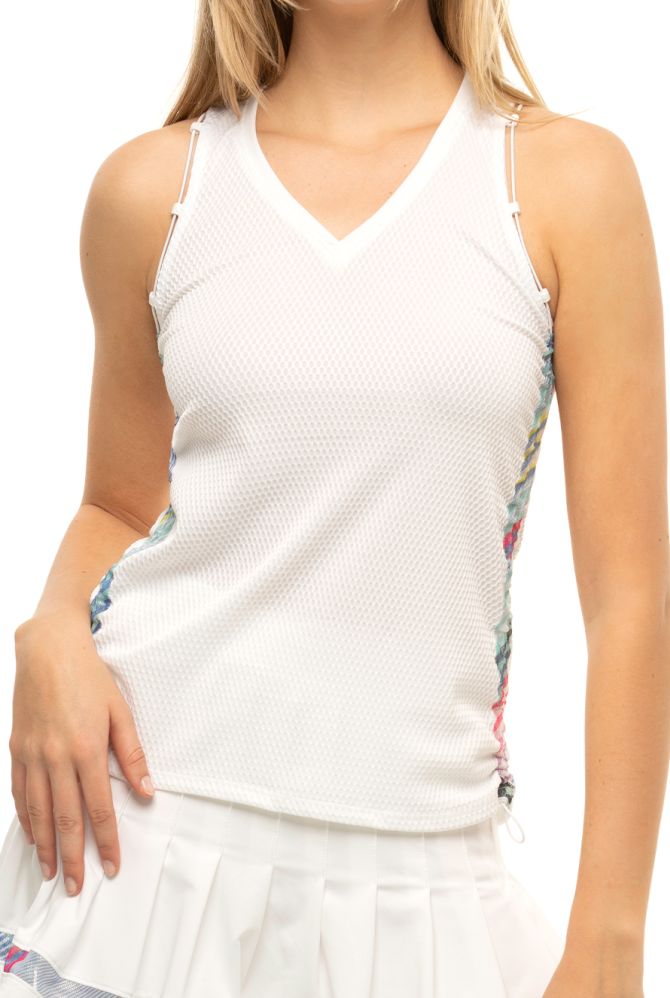 Lucky in Love City Graffiti Back Me Up Tank Women - white