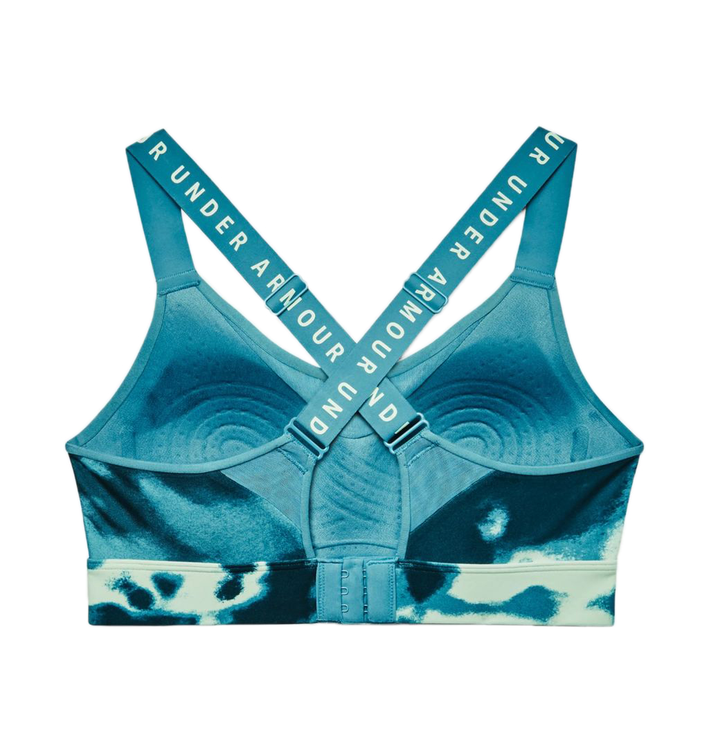 Under Armour Women's Armour Infinity High Printed Sports Bra - aqua foam/white
