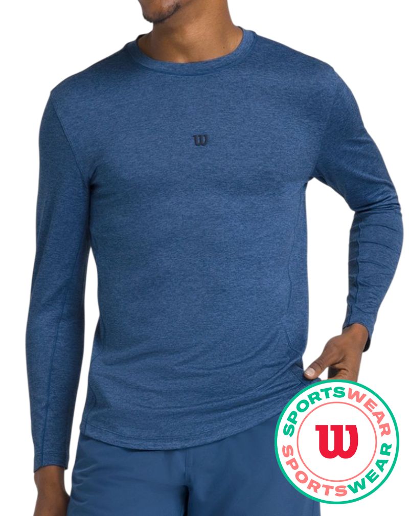 Męski T-Shirt tenisowy Wilson Everyday Performance Long Sleeve - court blue