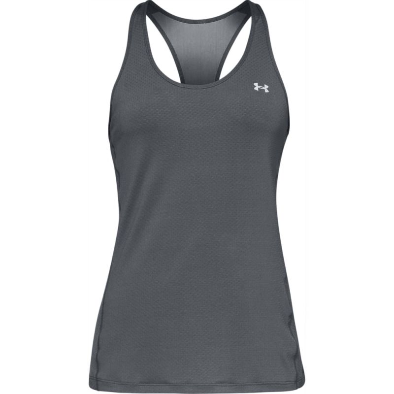 Under Armour HeatGear Armour Racer Tank - pitch gray light heather/metallic silver Under Armour HeatGear Armour Racer Tank - pitch gray light heather/metallic silver