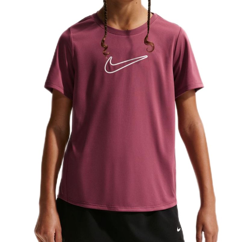 Koszulka dziewczęca Nike Girls Dri-FIT Short-Sleeve - pink smoke/white