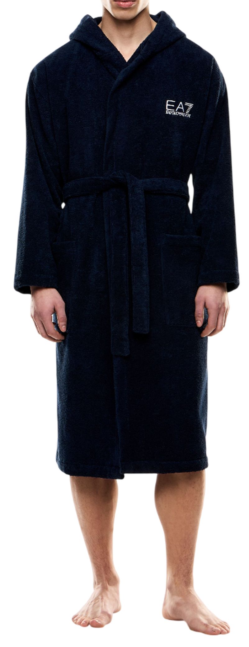 EA7 Cotton Terry Bathrobe - navy blue EA7 Cotton Terry Bathrobe - navy blue