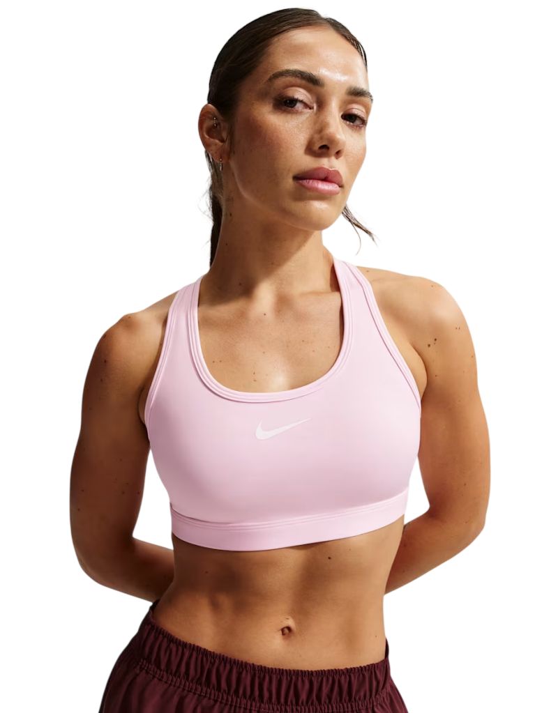 Nike Swoosh Medium Support Non-Padded Sports - pink foam/stone mauve/white Nike Swoosh Medium Support Non-Padded Sports - pink foam/stone mauve/white