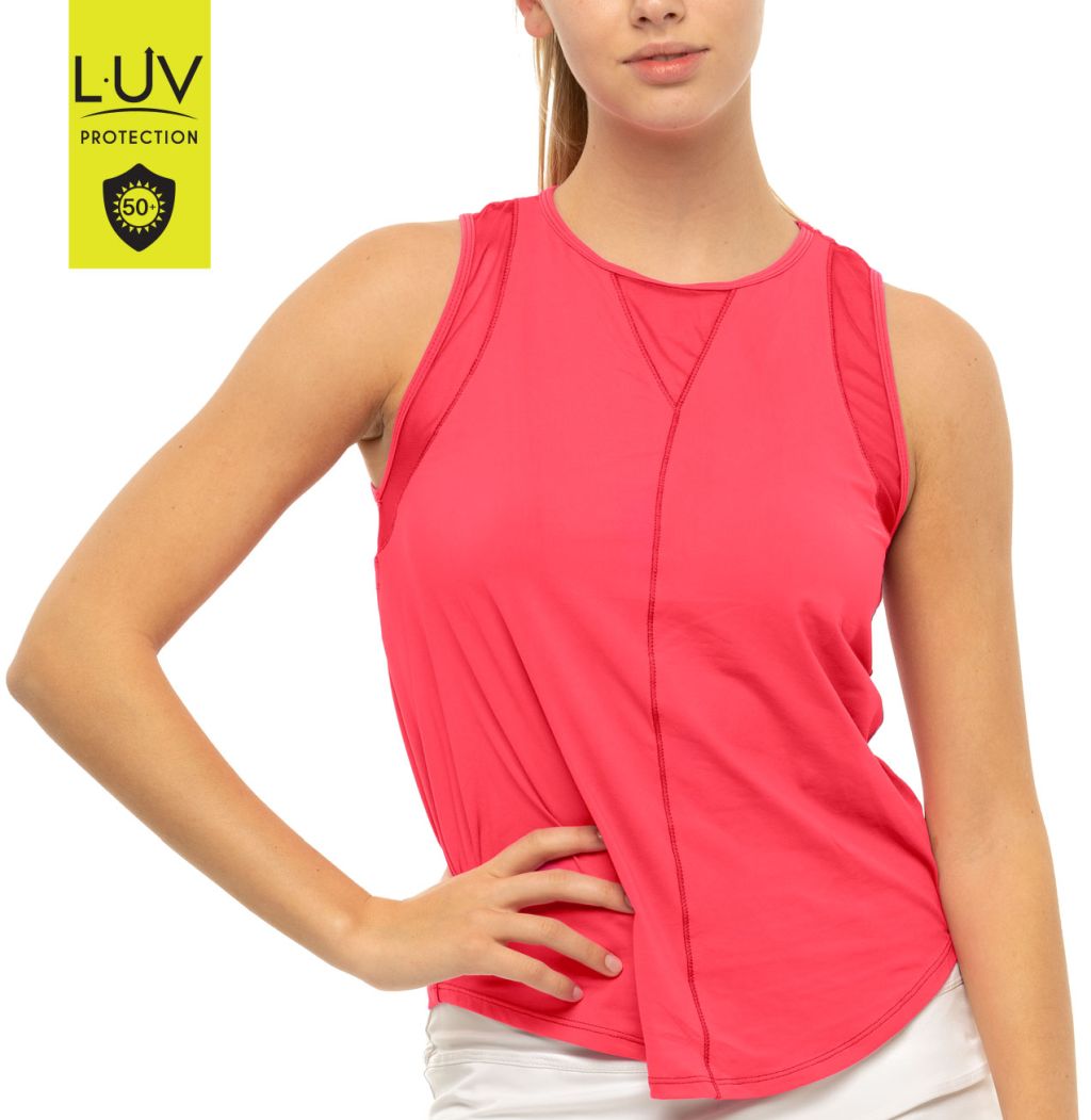 Lucky in Love Luv Chill Out Tank Women - coral crush