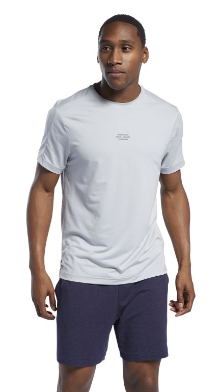Reebok Les Mills Knit Short Sleeve T-Shirt M - pure grey