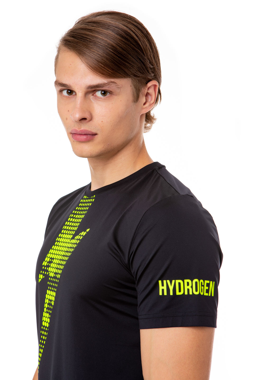 Hydrogen Tech Thunderbolt Tee - black/yellow fluo