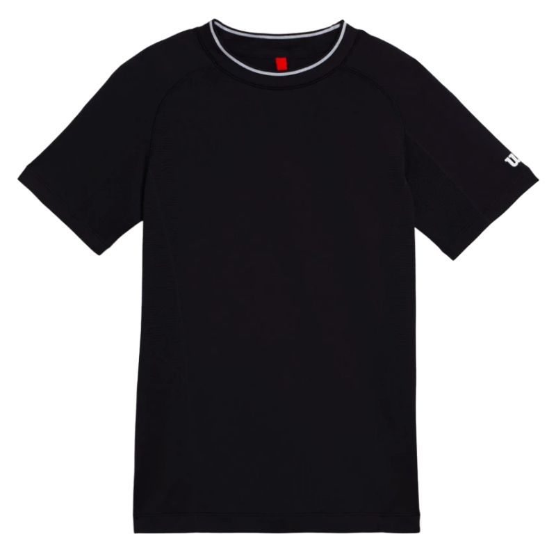 Koszulka tenisowa Wilson Kids Team Seamless Crew - black # XS Koszulka tenisowa Wilson Kids Team Seamless Crew - black # XS