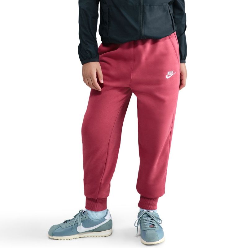 Nike Kids Sportswear Club Fleece High-Waisted Fitted - sweet beet/white Nike Kids Sportswear Club Fleece High-Waisted Fitted - sweet beet/white