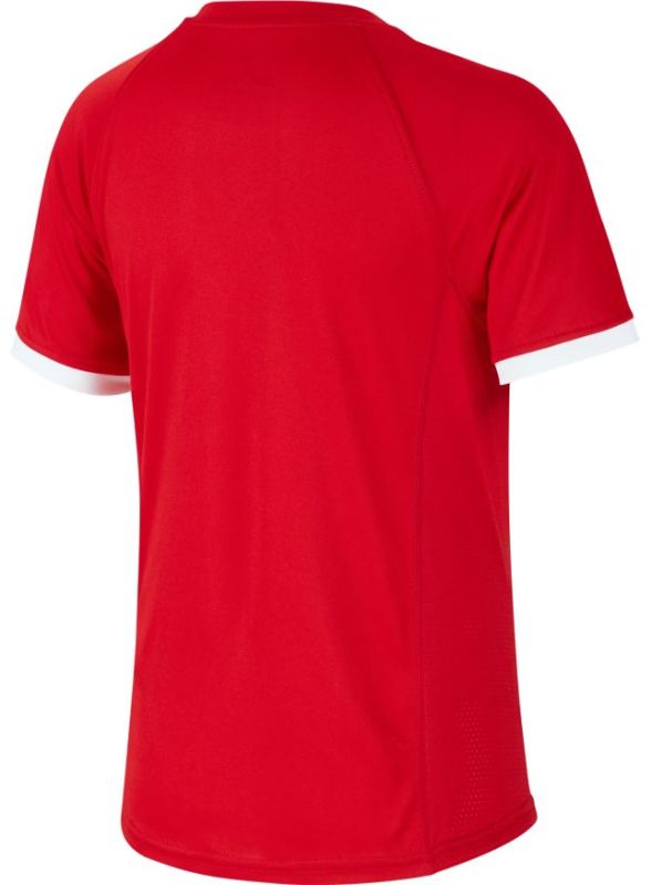 Nike Court Dry Top SS B - gym red/gym red/white/white
