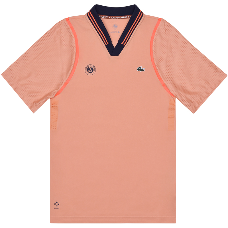 DH6064-00-7FG-1 Lacoste Sport Roland Garros Edition Logo Polo Shirt - clair orange