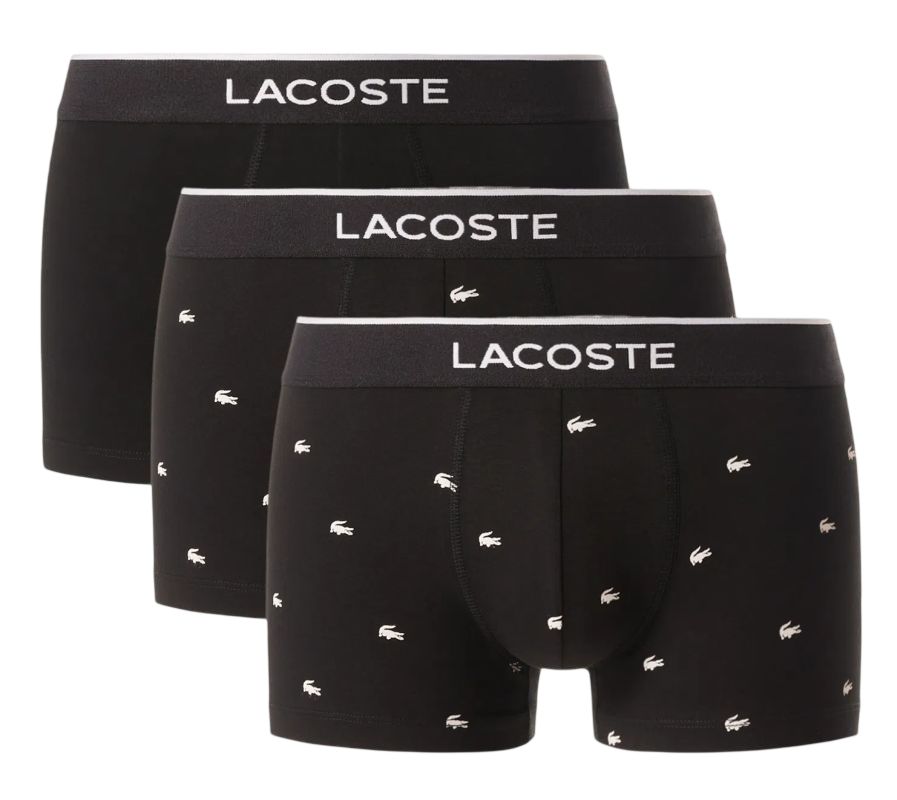 Lacoste Stretch Cotton Trunks 3P - black Lacoste Stretch Cotton Trunks 3P - black