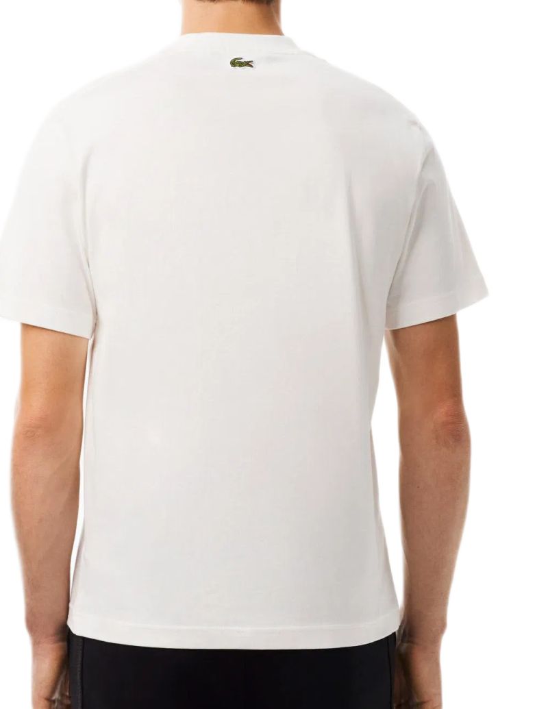 Lacoste Signature Print Cotton - white