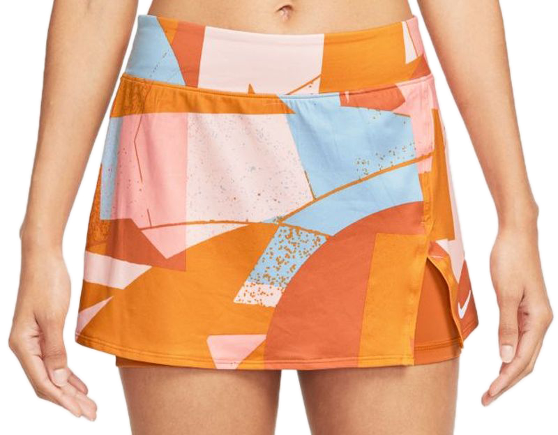 Nike Court Victory Women's Printed Tennis Skirt - hot curry/white