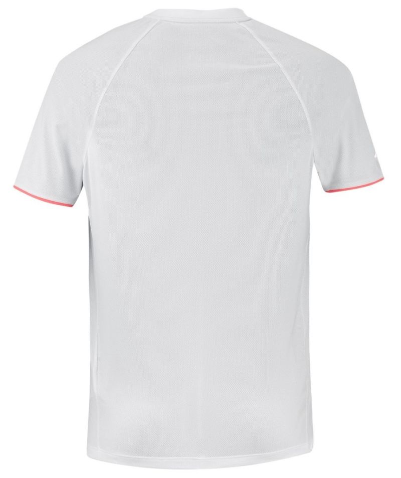 Babolat Strike Crew Neck T-Shirt - white/strike red