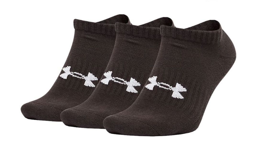 Under Armour Core No Show 3Pack Socks - black/white