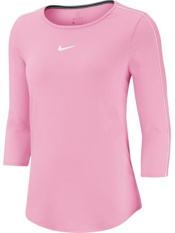 Nike Court Women 3/4 Sleeve Top - pink rise/white/white/white Nike Court Women 3/4 Sleeve Top - pink rise/white/white/white