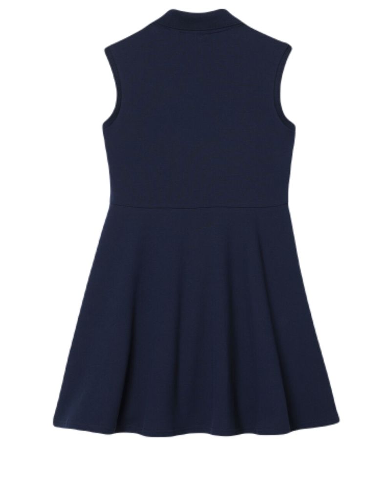 EJ5297_166_24 Lacoste Girls’ Fit and Flare Stretch Piqué Polo