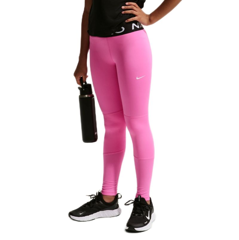 Spodnie dziewczęce Nike Kids Pro Dri-Fit Tight - playful pink/white