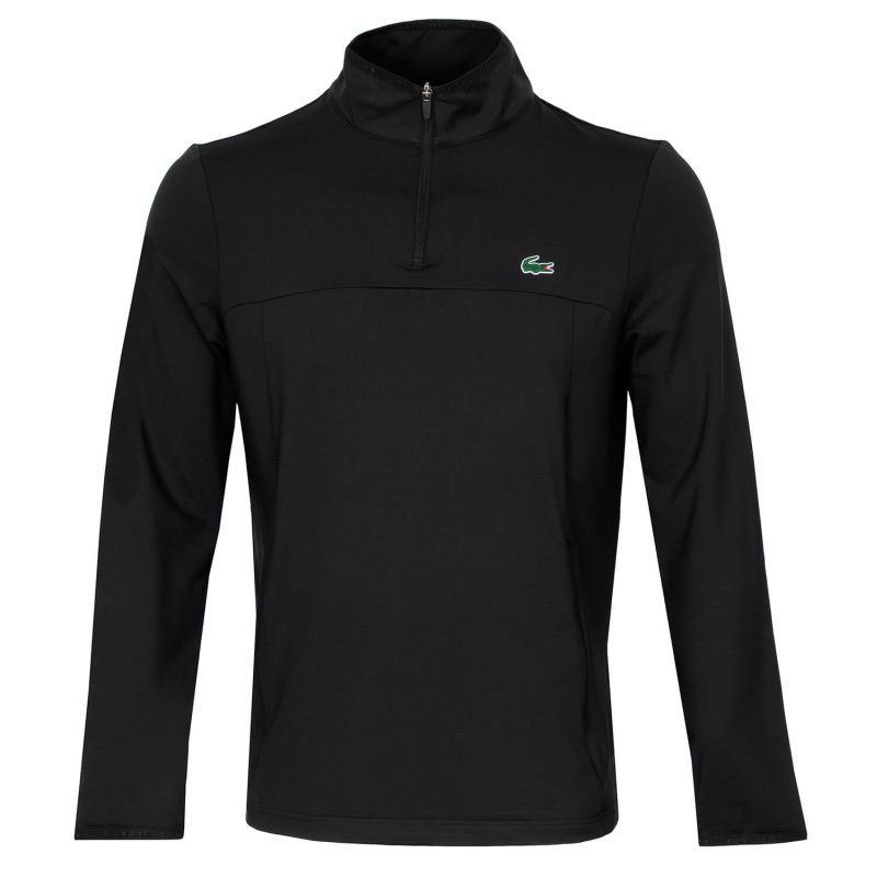 Lacoste Men's SPORT Stretch Zippered Collar Sweatshirt - black