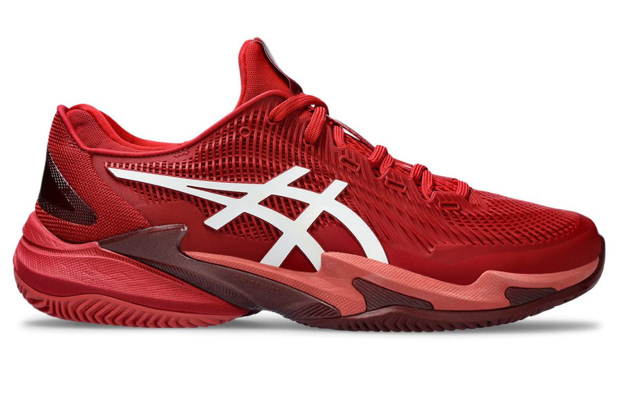 Asics Court FF 3 Novak Clay - cranberry/white